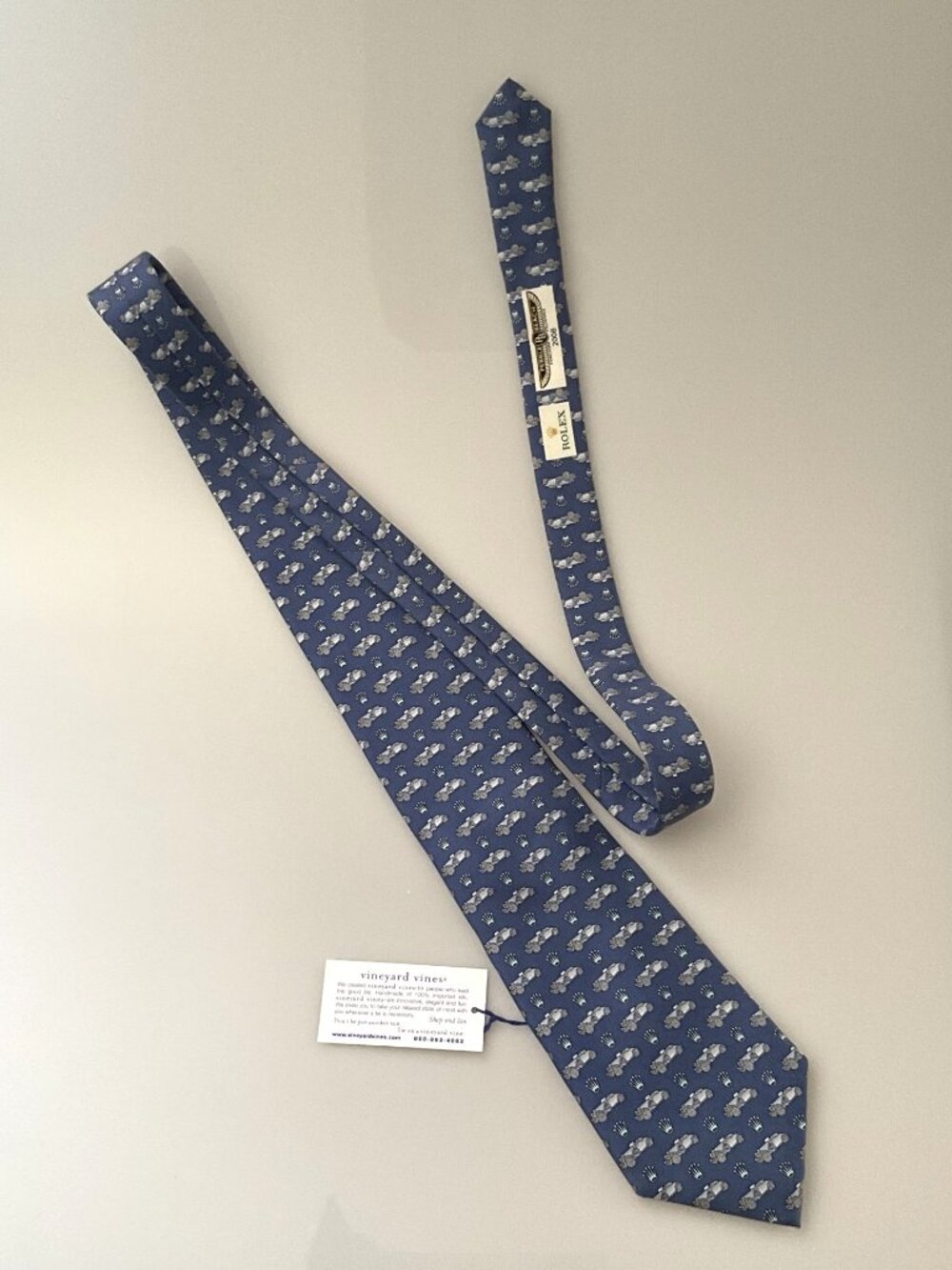 RARE Rolex x Vineyard Vines Silk Tie Monterey Motorsports Reunion Pebble Beach C